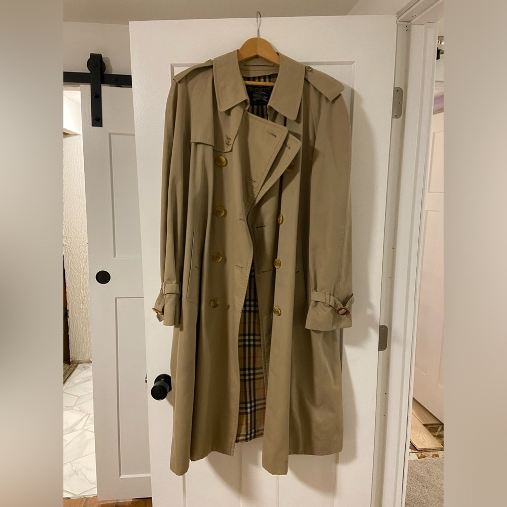 Vintage Mens Burberrys Khaki Trench Coat
